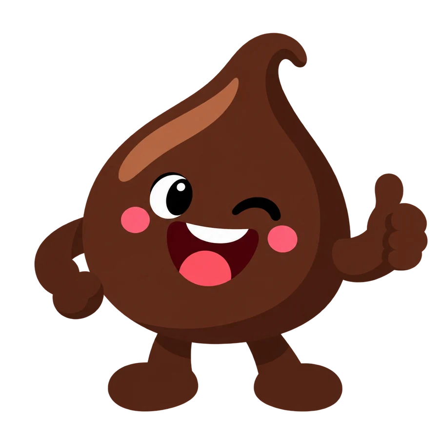 Choco the chocolate drop mascot